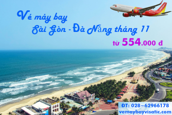 Tháng 11/2020, giá vé máy bay Sài Gòn Đà Nẵng khuyến mãi từ 554k