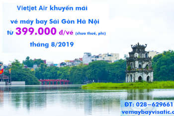 Vé máy bay Sài Gòn Hà Nội Vietjet Air khuyến mãi giảm giá kịch sàn