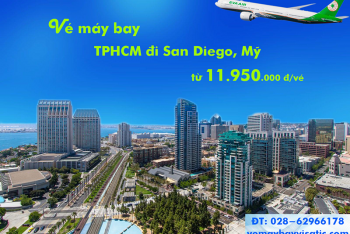 Vé máy bay Eva Air Hồ Chí Minh đi San Diego (SGN - SAN) từ 11.950k
