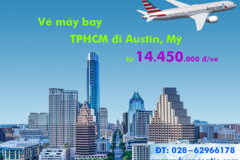 Vé máy bay Sài Gòn TPHCM đi Austin, Mỹ American Airlines từ 14.450k