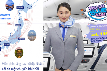 Vé máy bay đi Nhật ANA khuyến mãi miễn phí bay nội địa Nhật Bản.